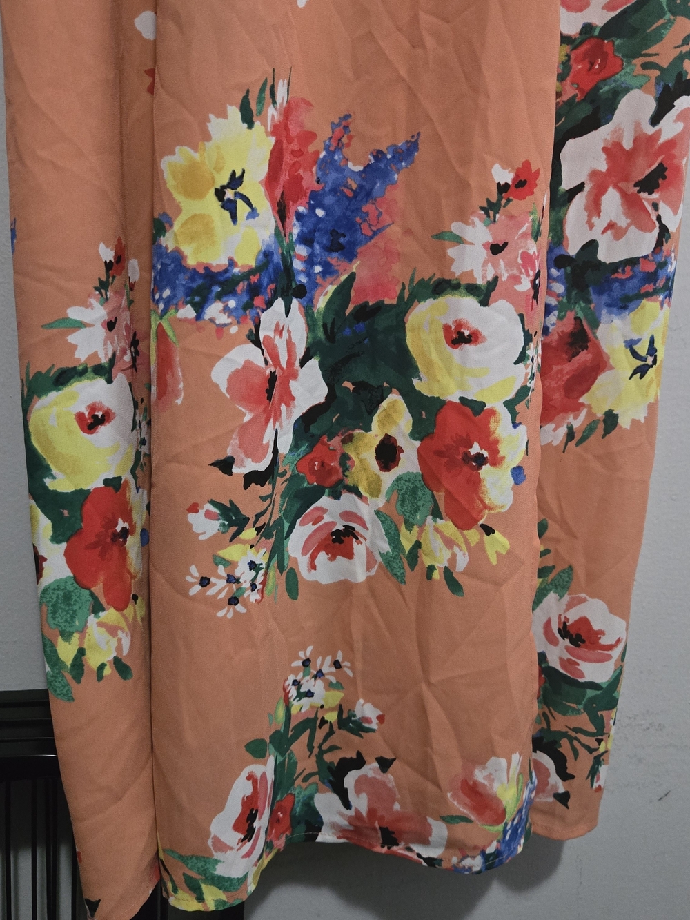 Express Peach Floral Maxi Dress - Picture 3 of 7